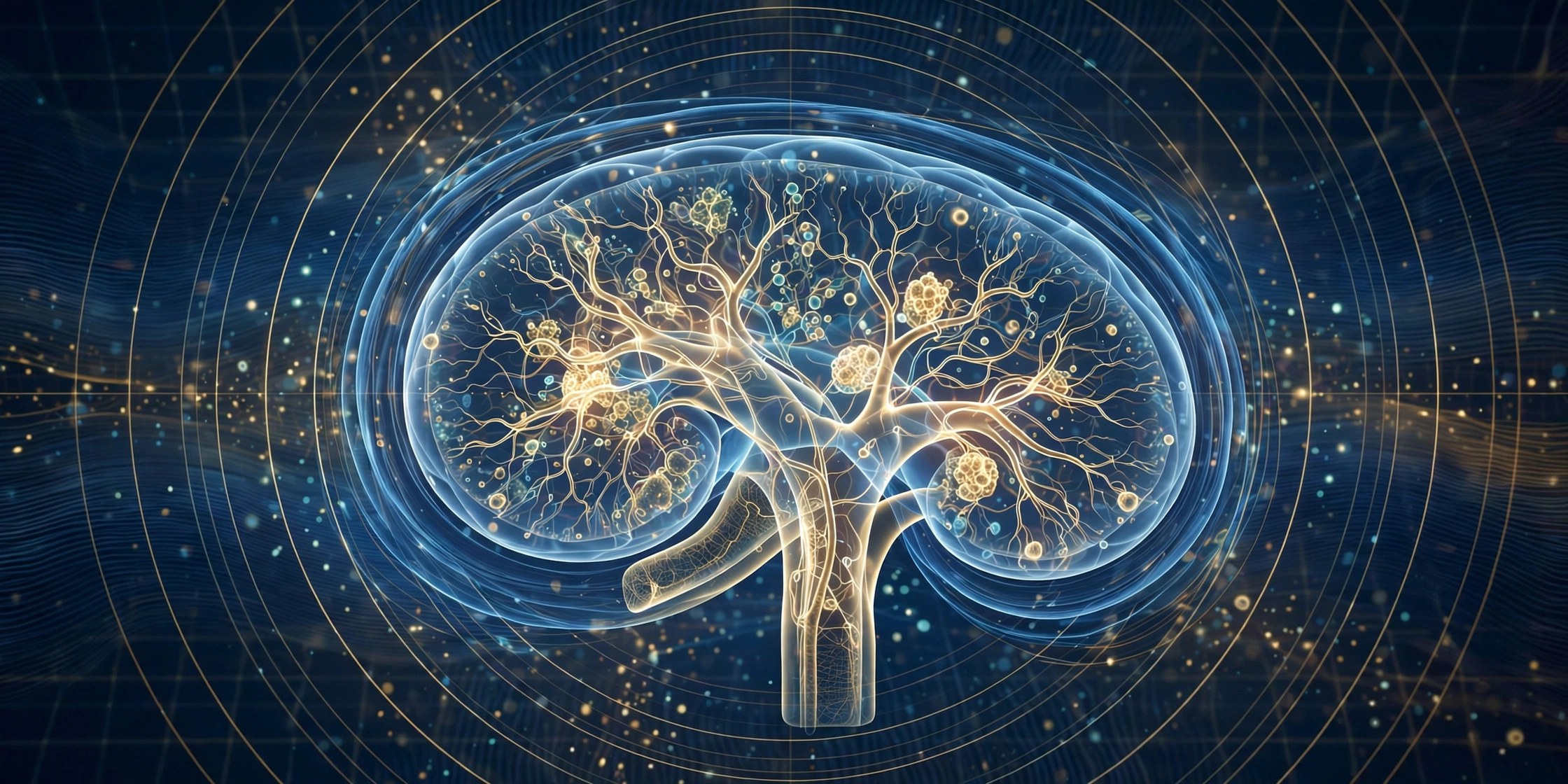 Illustration of kidney microvasculature under molecular imaging