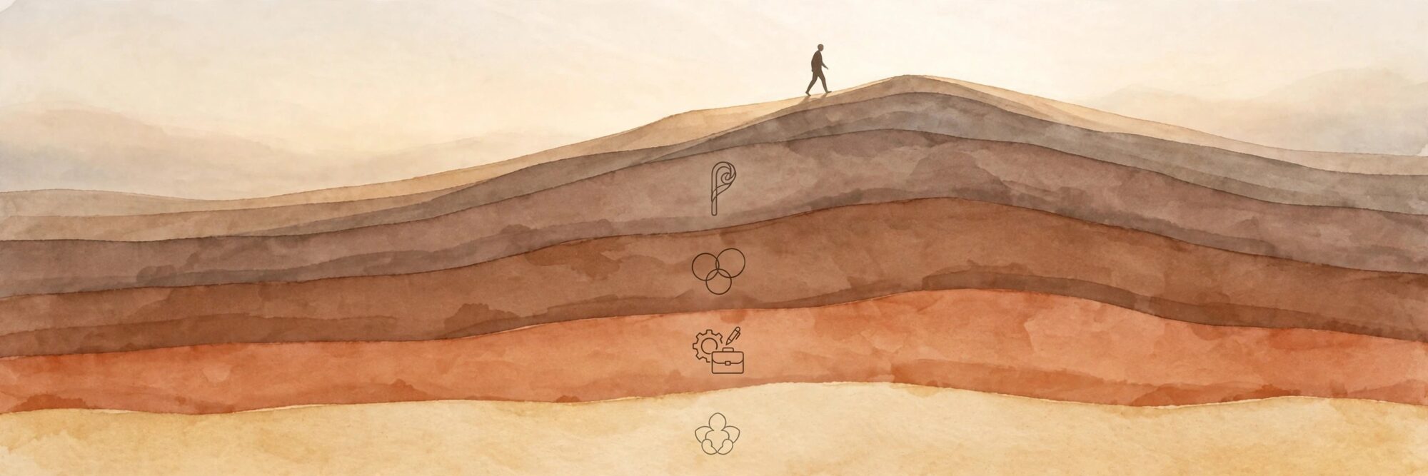 Layers of life stages accumulating over decades — ACPN Invisible Mold series